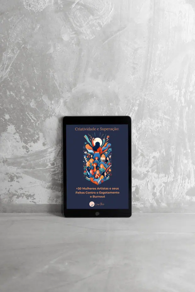 O ebook aberto em um tablet